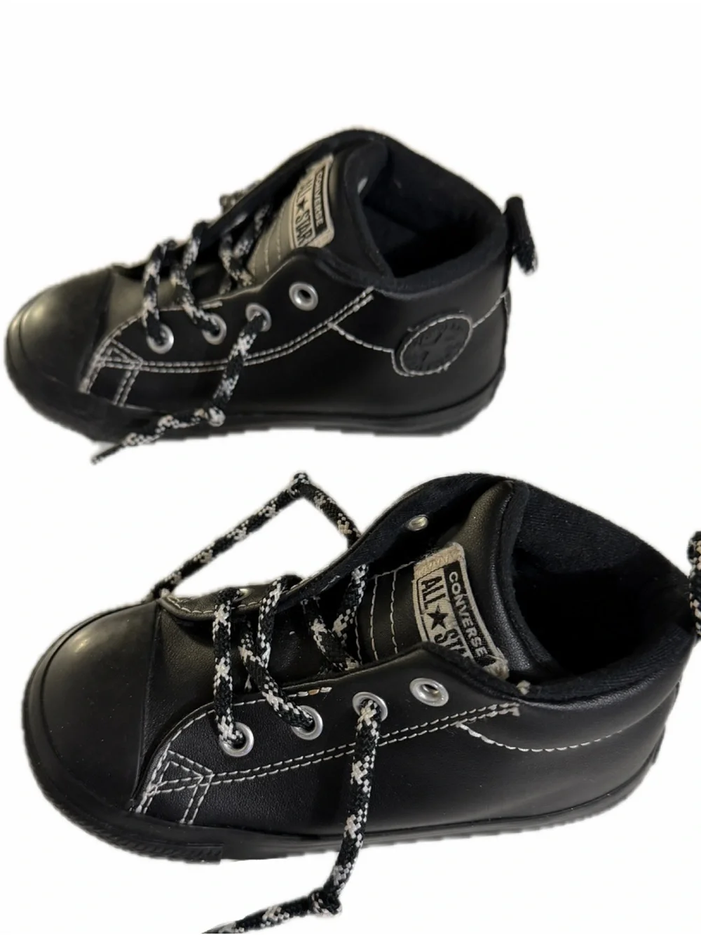 Converse Chuck Taylor Mid Top Black Athletic Sneakers Boots US 8 Toddler
